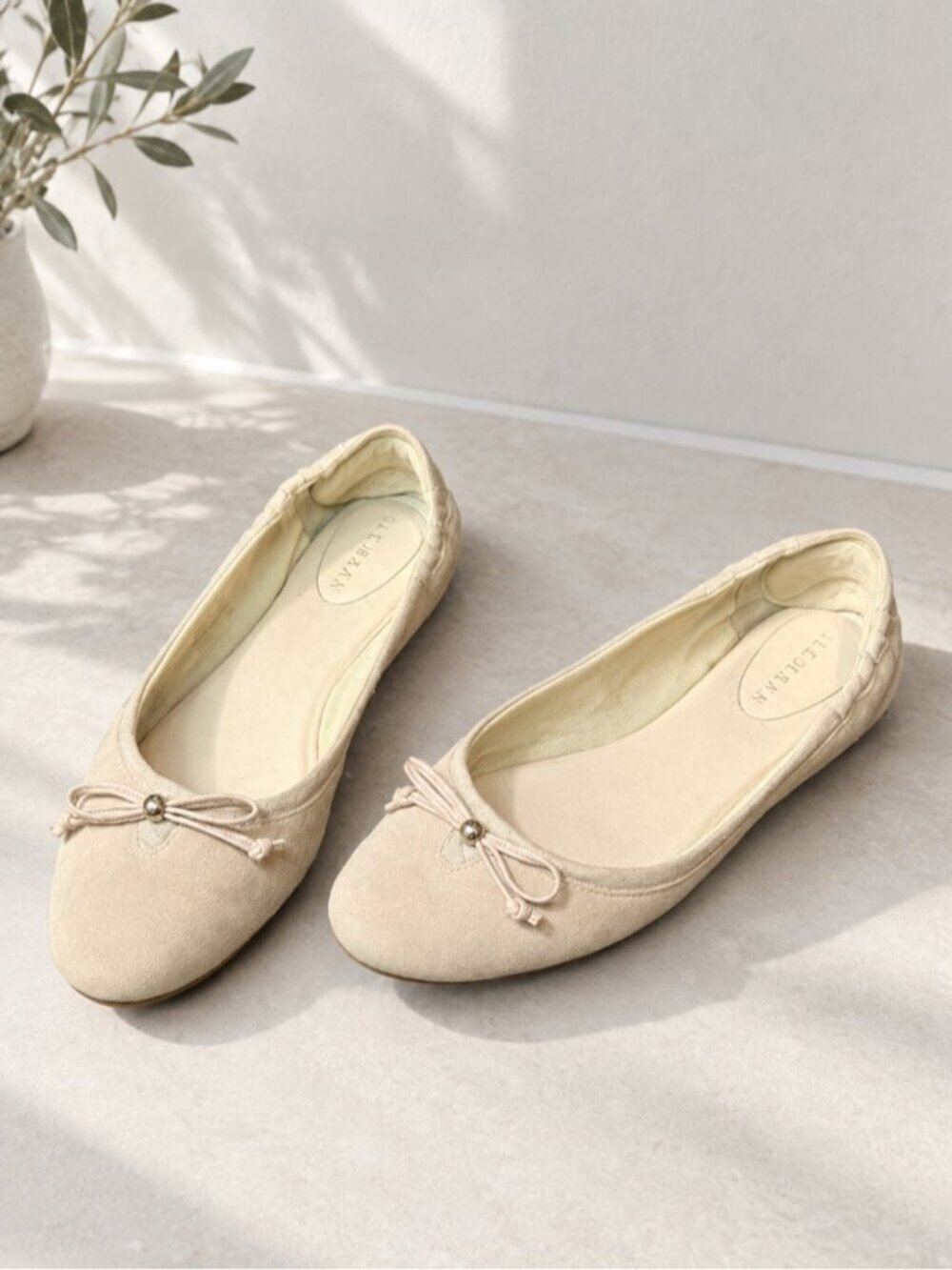 Cole Haan Nude Suede Bow Ballet Flats Size 7 0901